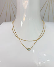 Load image into Gallery viewer, EMILIE MULTI STRAND NECKLACE GOLD LIGHT BLUE ILLUSION
