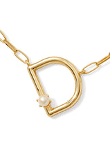 Load image into Gallery viewer, Pearl Letter D Short Pendant Necklace
