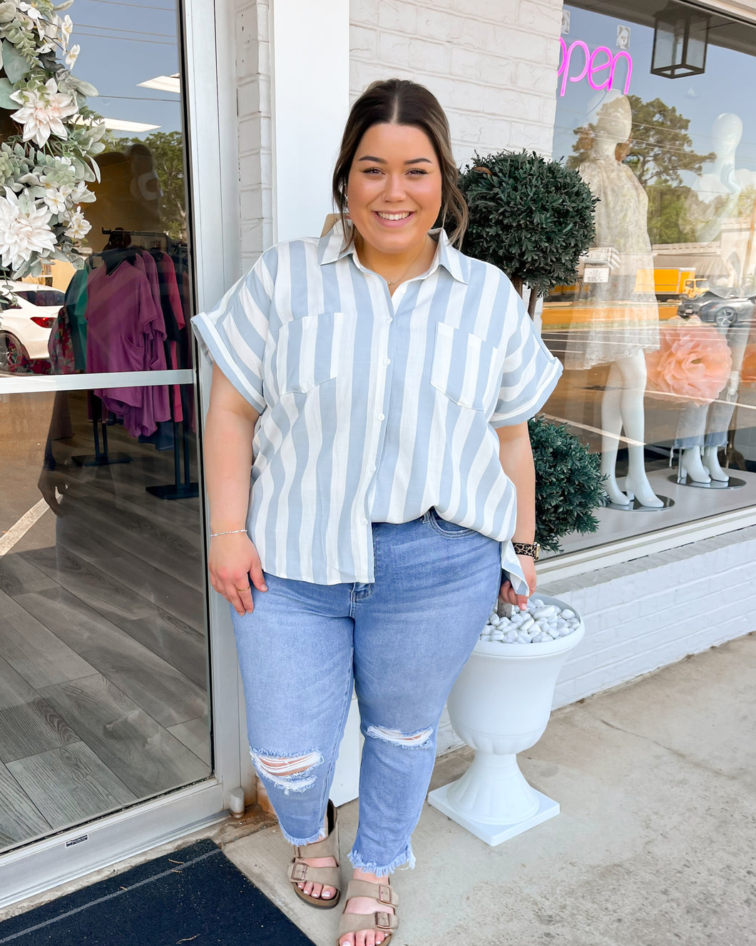 A Little Love Button Top