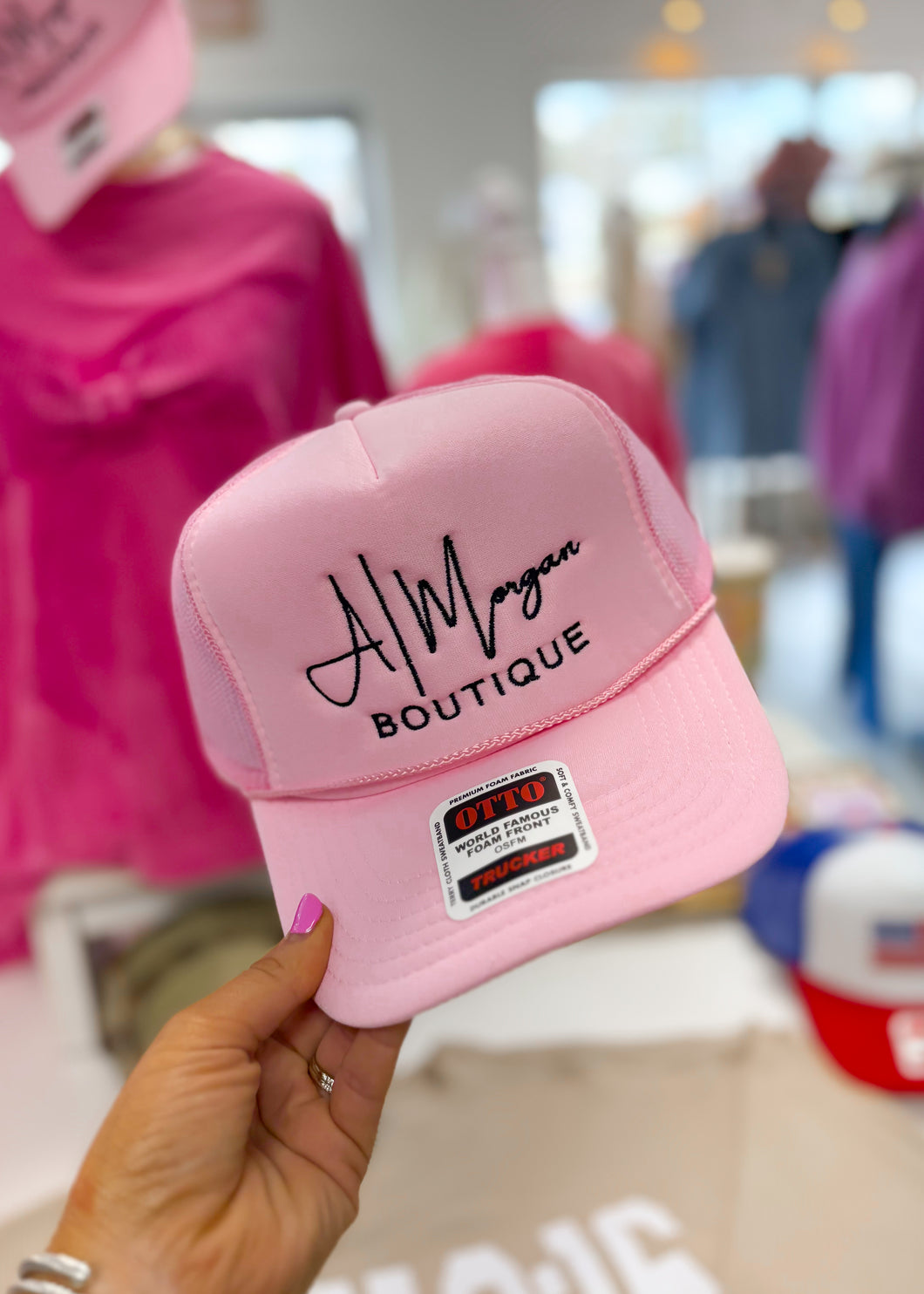A. Morgan Logo Trucker Hat