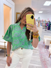 Load image into Gallery viewer, Young Heart Button Paisley Blouse
