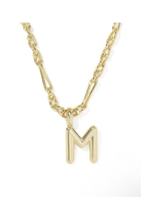 Load image into Gallery viewer, BUBBLE LETTER M SHORT PENDANT NECKLACE GOLD
