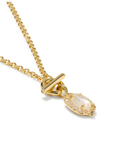 Load image into Gallery viewer, DAPHNE CRYSTAL FRAME TOGGLE NECKLACE GOLD IVORY MOTHER OF PEARL
