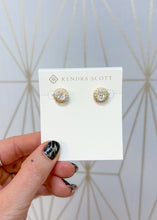 Load image into Gallery viewer, BELLA STUD EARRINGS GOLD WHITE CZ
