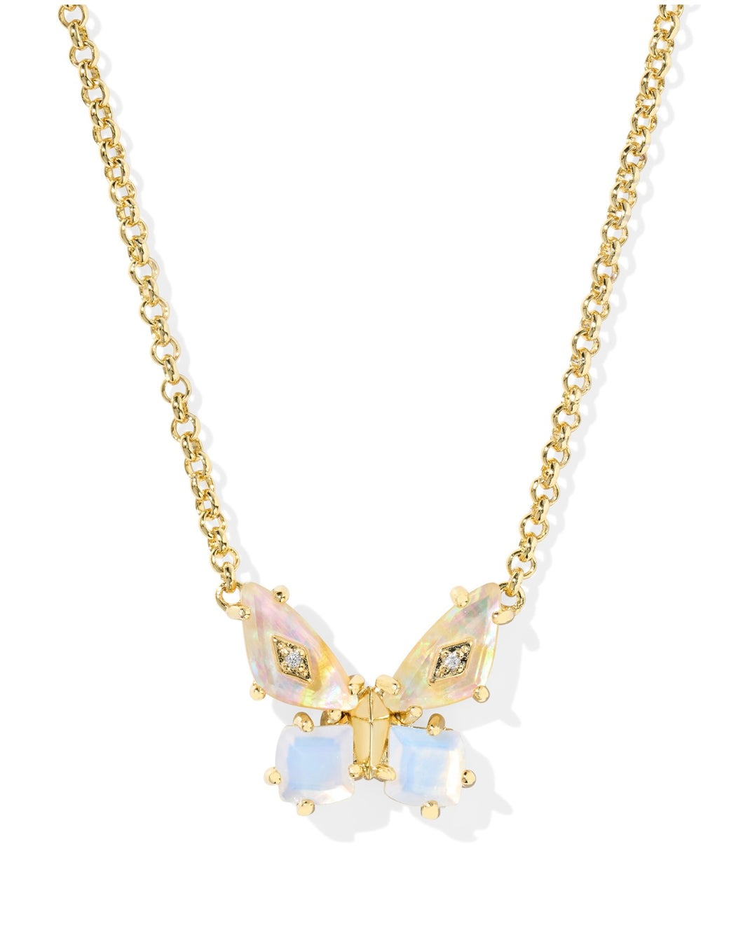 BIANCA BUTTERFLY SHORT PENDANT NECKLACE GOLD
IRIDESCENT WHITE MIX