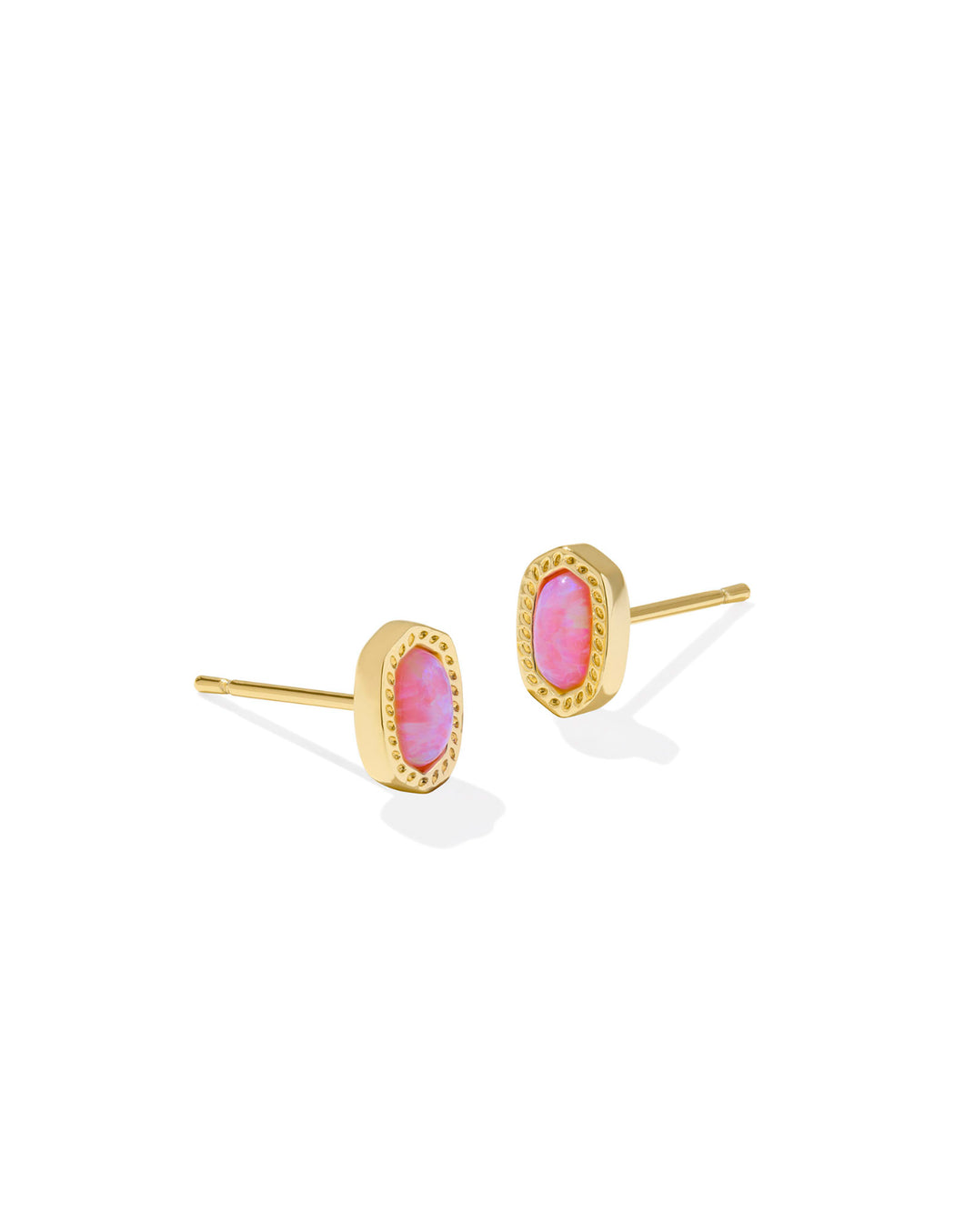 MINI ELLIE STUD EARRINGS GOLD CARNATION KYOCERA OPAL