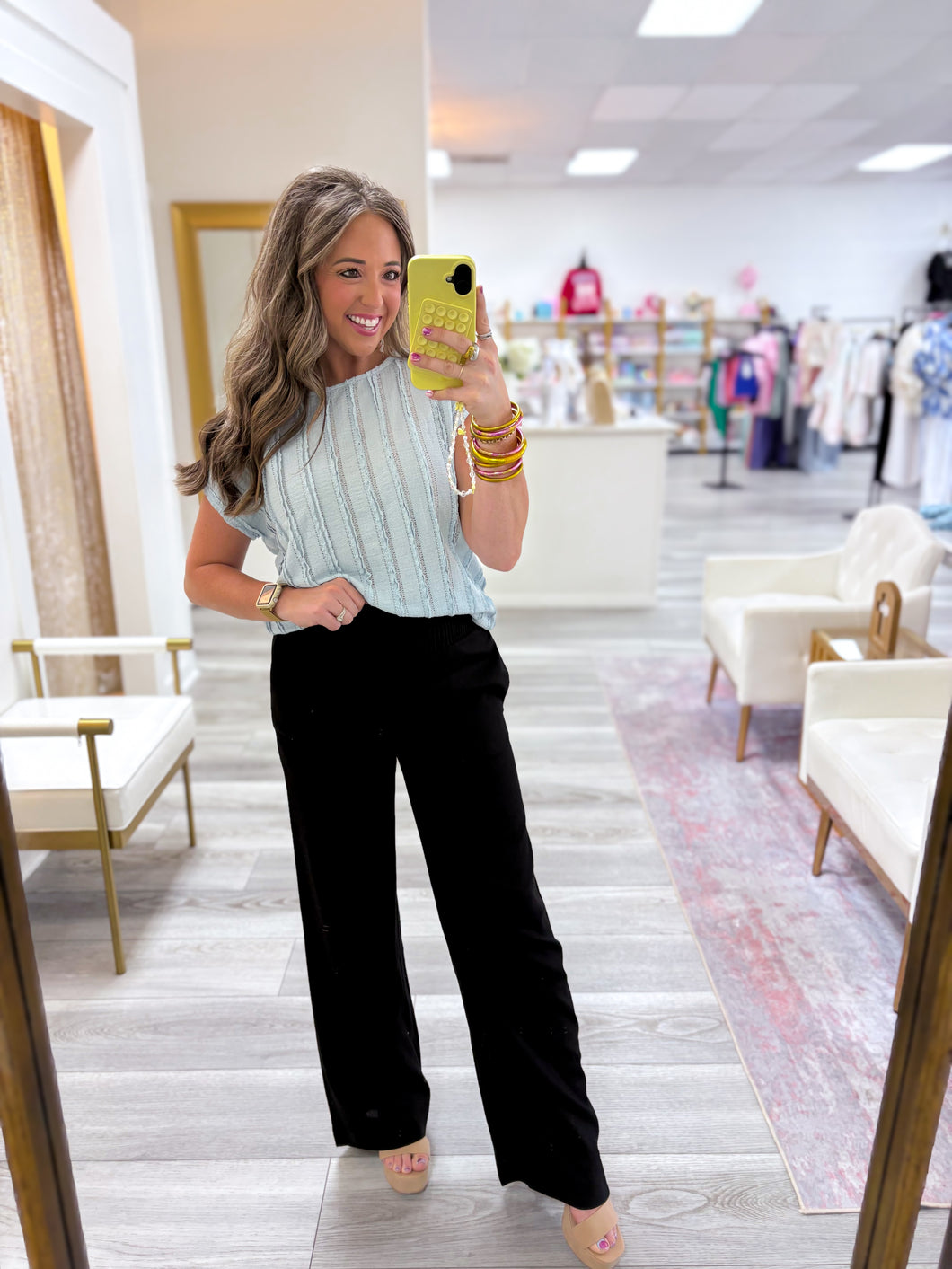 Wants To Textured Top - Blue