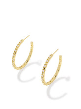 Load image into Gallery viewer, FATE HOOP EARRINGS GOLD WHITE CZ
