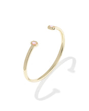 Load image into Gallery viewer, MINI ELTON CUFF BRACELET GOLD LIGHT PINK LAB GROWN OPAL S/M
