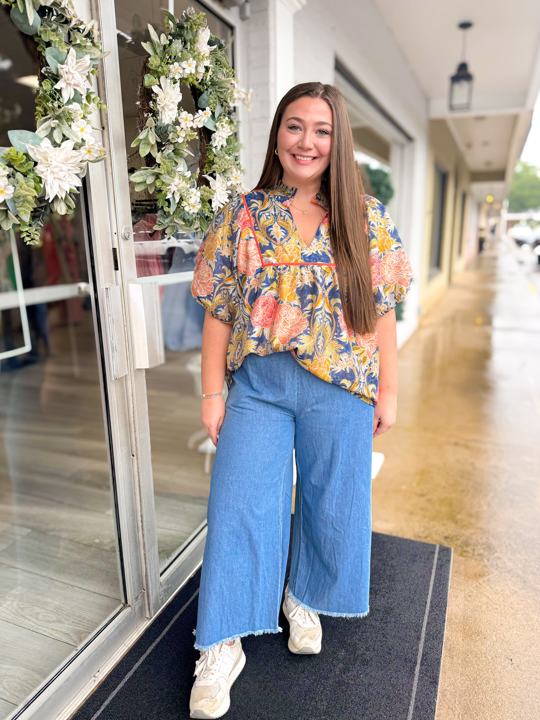 Talking To Me Plus Bottoms - Light Denim