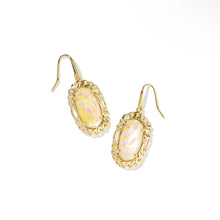 Load image into Gallery viewer, DANI FIGARO FRAME DROP EARRINGS GOLD IRIDESCENT ABALONE
