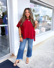 Load image into Gallery viewer, Boho Sweater SS Top - Red
