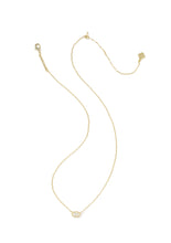 Load image into Gallery viewer, MINI ELISA LUXE SHORT PENDANT NECKLACE GOLD WHITE CZ
