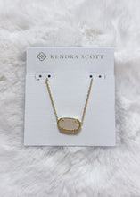 Load image into Gallery viewer, ELISA SHORT PENDANT NECKLACE GOLD IRIDESCENT DRUSY
