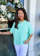 Load image into Gallery viewer, Mint Short Sleeve Cardigan
