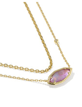 Load image into Gallery viewer, OPHELIA MULTI STRAND NECKLACE GOLD LIGHT MAUVE ILLUSION
