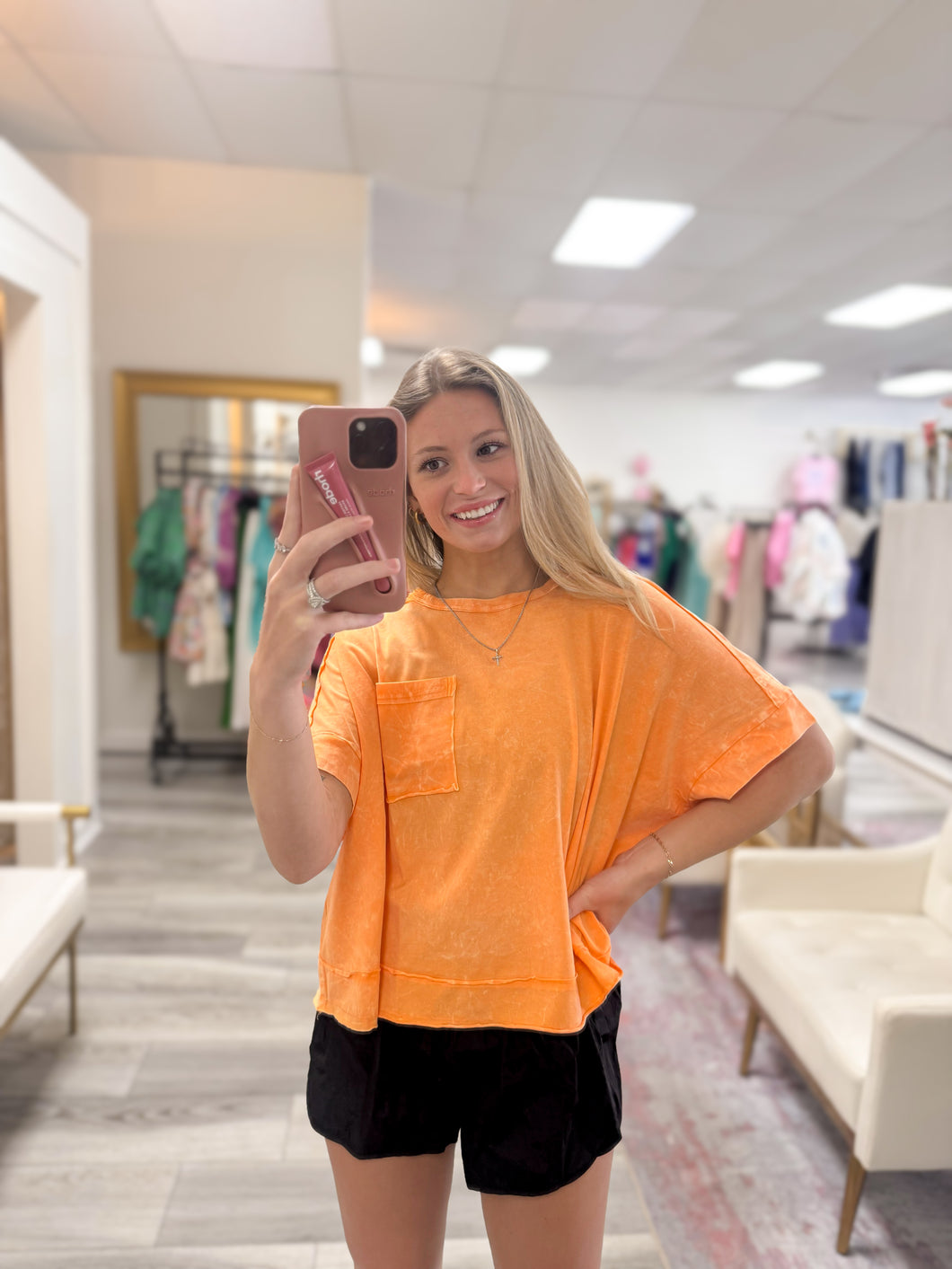 Overtime Pocket Tee - Orange