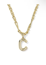 Load image into Gallery viewer, BUBBLE LETTER C SHORT PENDANT NECKLACE GOLD
