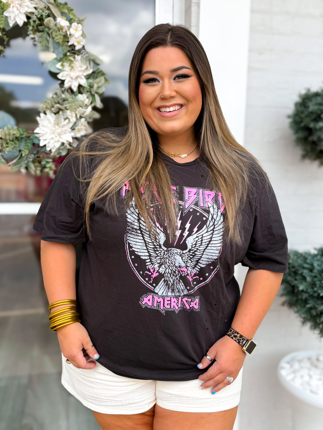 Free Bird America Graphic Plus Size Tee