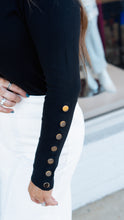 Load image into Gallery viewer, Cute As A Button Top - Black
