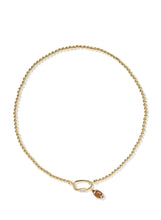 Load image into Gallery viewer, FOOTBALL METAL STRAND NECKLACE GOLD WHITE CZ
