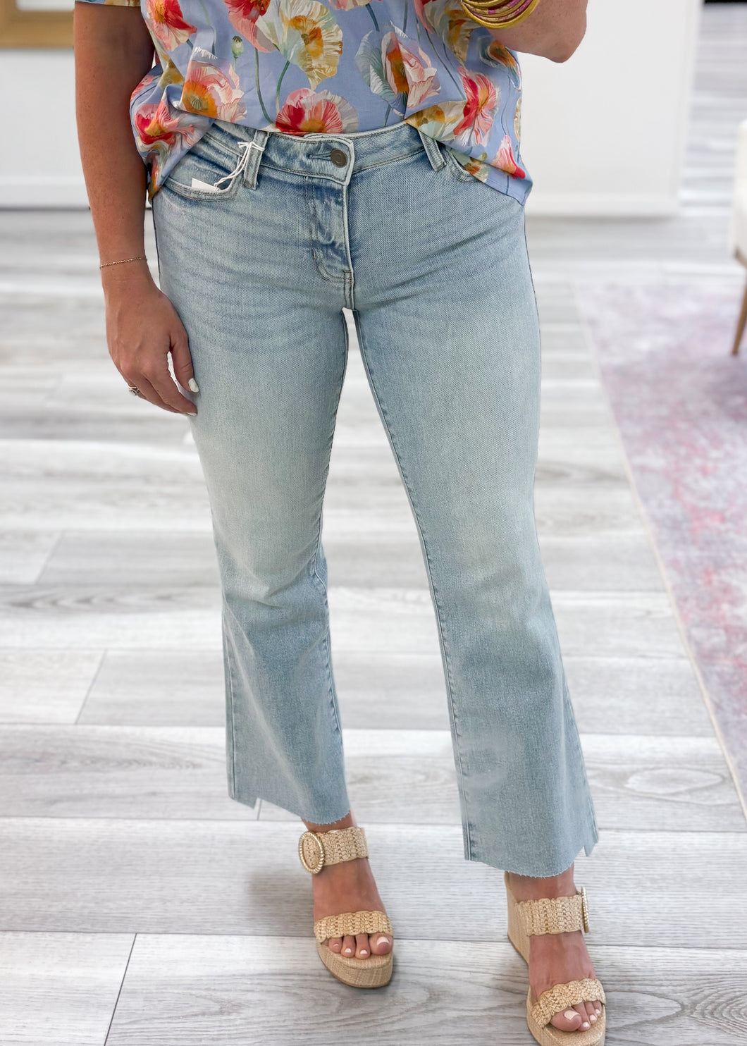 Move On Mid Rise Crop Flare Jeans