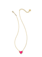 Load image into Gallery viewer, ARI HEART SHORT PENDANT NECKLACE GOLD NEON PINK MAGNESITE
