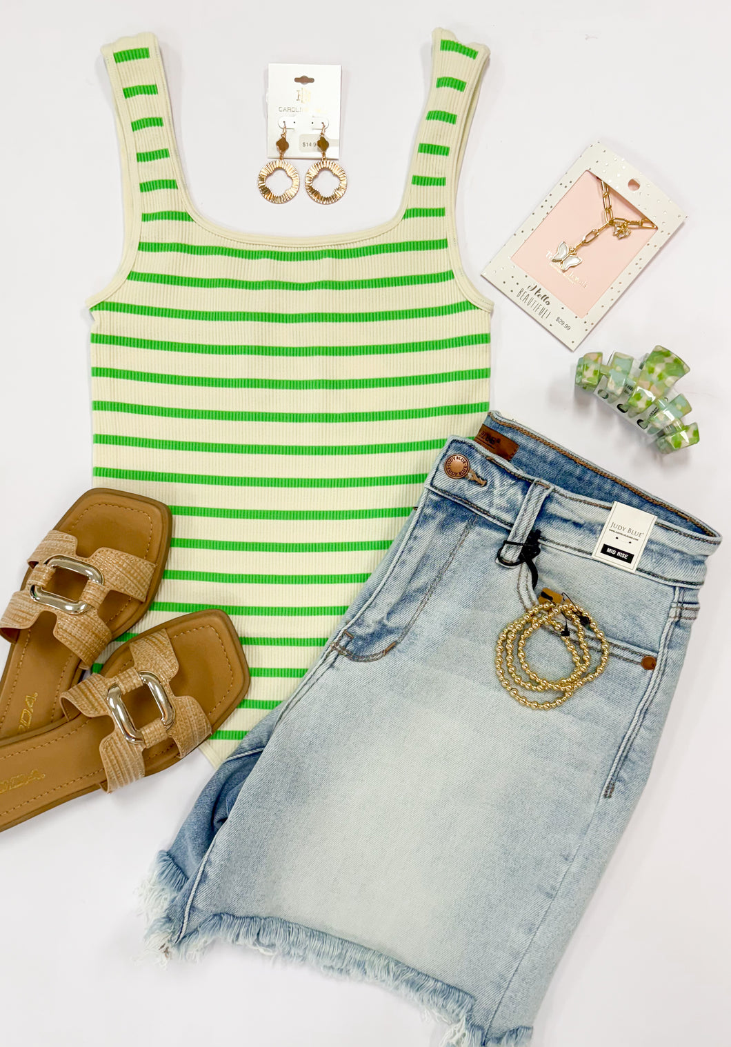 Apple Green Striped Bodysuit
