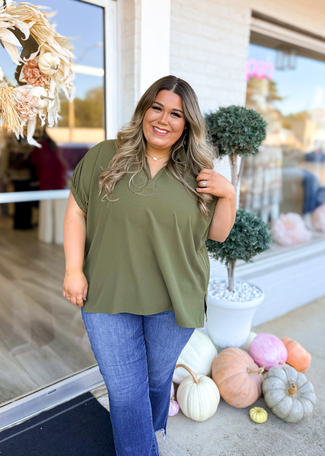 Pumpkin Patch Blouse - Olive