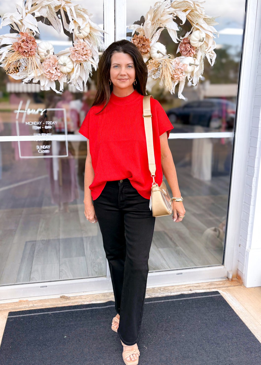 No Time Boxy Sweater - Ruby