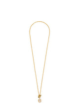 Load image into Gallery viewer, DAPHNE CRYSTAL FRAME TOGGLE NECKLACE GOLD IVORY MOTHER OF PEARL
