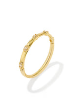 Load image into Gallery viewer, MINI ELISA LUXE BANGLE BRACELET GOLD WHITE CZ S/M
