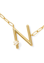 Load image into Gallery viewer, Pearl Letter N Short Pendant Necklace
