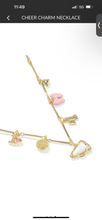Load image into Gallery viewer, CHEER CHARM NECKLACE GOLD PINK WHITE MIX
