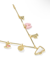 Load image into Gallery viewer, CHEER CHARM NECKLACE GOLD PINK WHITE MIX
