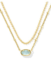 Load image into Gallery viewer, EMILIE MULTI STRAND NECKLACE GOLD LIGHT BLUE ILLUSION

