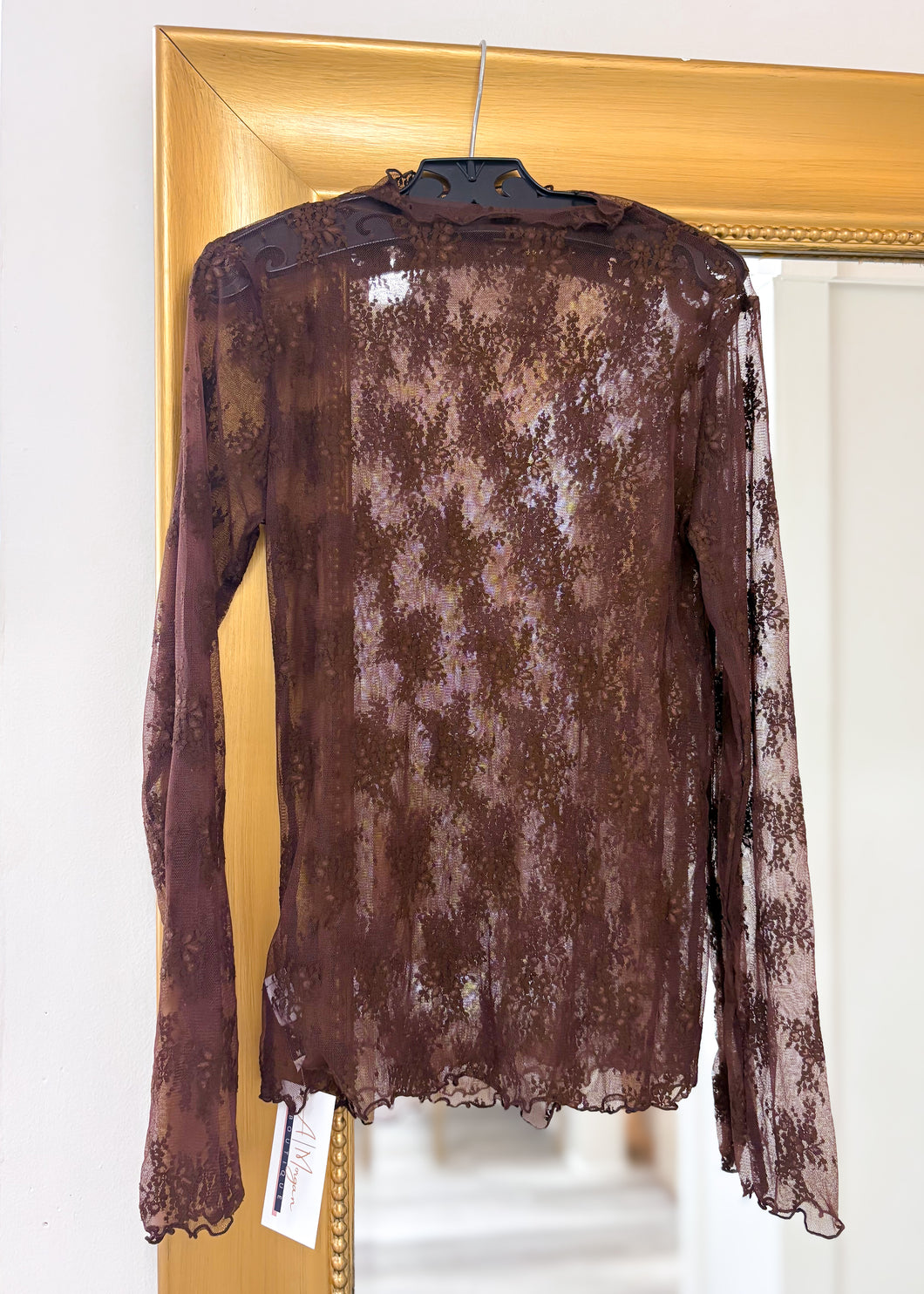 Lace Layering Top - Brown