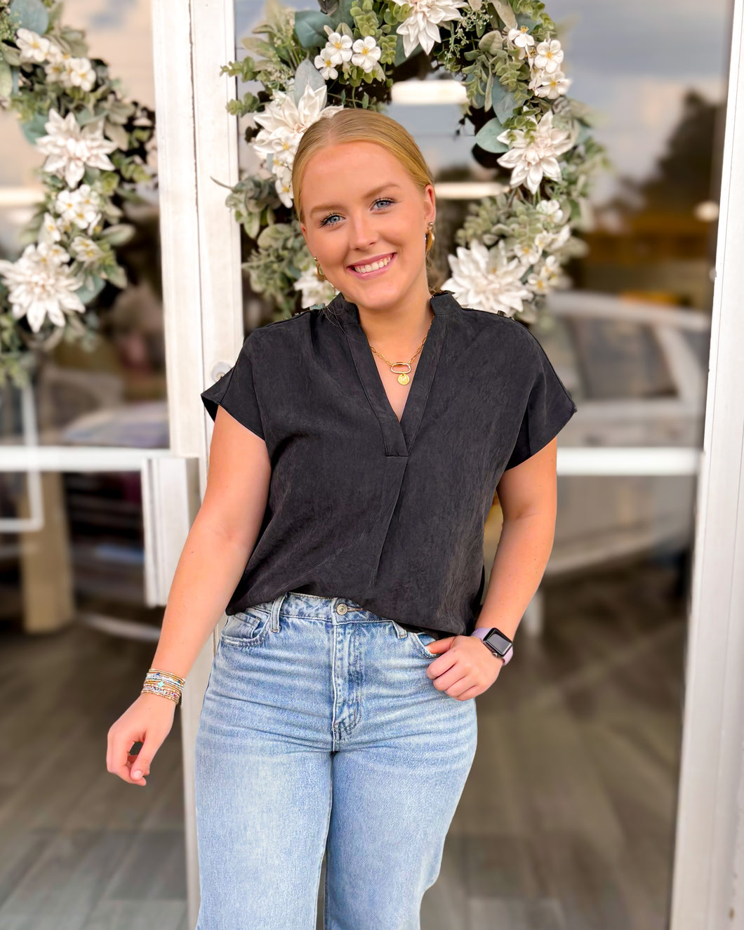 Zara Blouse - Navy
