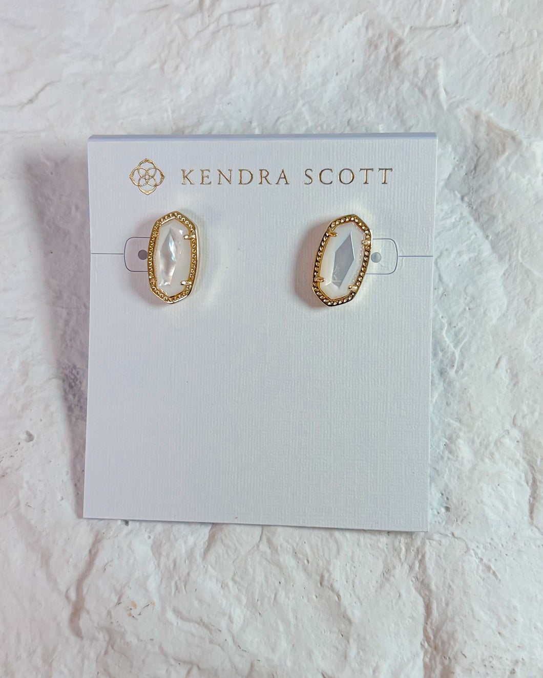ELLIE STUD EARRINGS GOLD IVORY MOTHER OF PEARL
