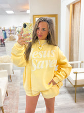 Load image into Gallery viewer, Jesus Saves Yellow Mockneck
