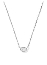 Load image into Gallery viewer, MINI ELISA LUXE SHORT PENDANT NECKLACE SILVER WHITE CZ
