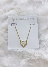 Load image into Gallery viewer, ARI HEART SHORT PENDANT NECKLACE GOLD IVORY MOTHER OF PEARL
