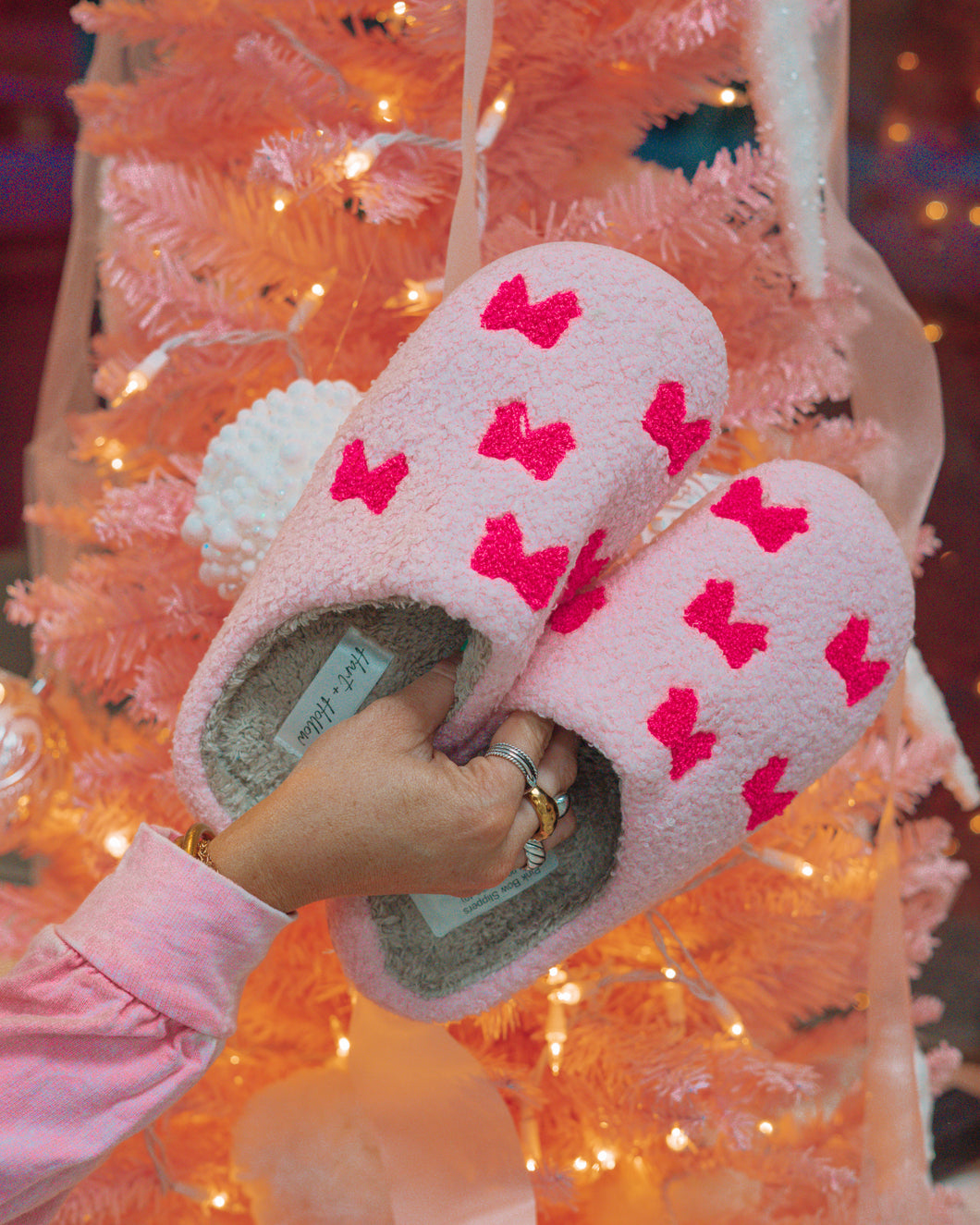 Pink Bow Slippers