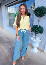 Load image into Gallery viewer, Linen Drawstring Pants - Blue Gray
