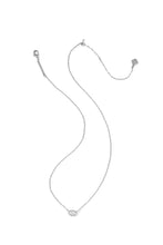 Load image into Gallery viewer, MINI ELISA LUXE SHORT PENDANT NECKLACE SILVER WHITE CZ
