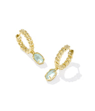 Load image into Gallery viewer, EMILIE HUGGIE EARRINGS GOLD LIGHT BLUE ILLUSION
