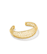 Load image into Gallery viewer, TIGER STRIPED MIKKI CUFF BRACELET GOLD S/M
