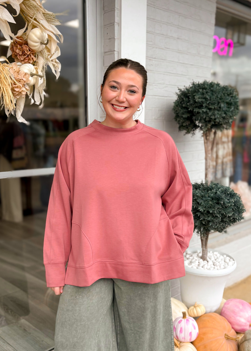 Side Slit Scuba Pullover