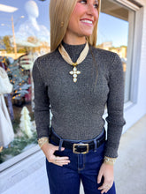 Load image into Gallery viewer, Holiday Cheer Sweater Top - Black
