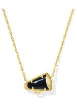 Load image into Gallery viewer, CHEER SHORT PENDANT NECKLACE GOLD BLACK AGATE
